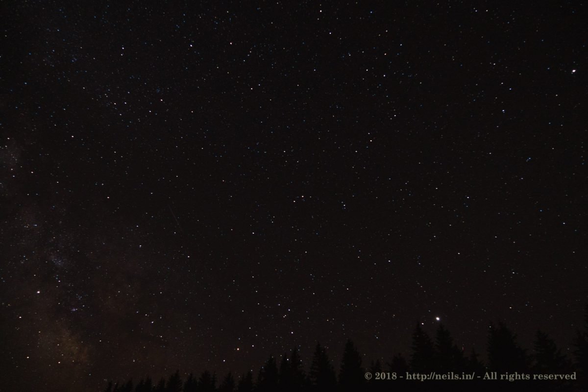 First shot, of the starry sky